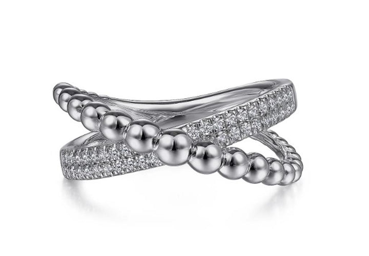 Sterling Silver "Gabriel & Co." White Sapphire Fashion Ring