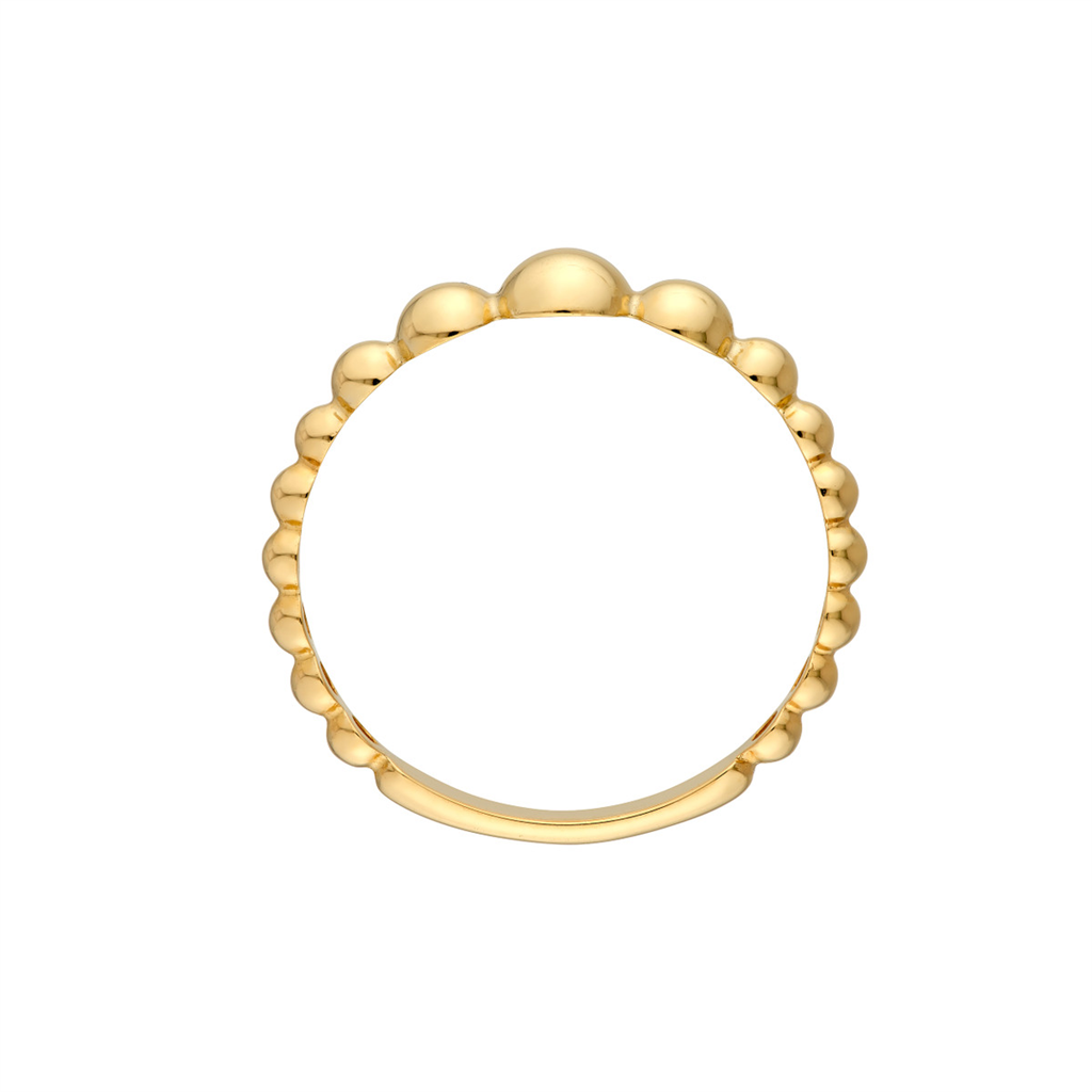14K Yellow Gold Graduated Bead Lightweight Ring