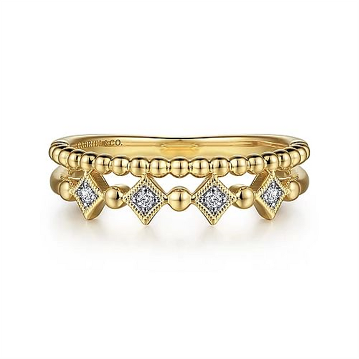 14K Yellow Gold Stackable Gabriel & Co Diamond Fashion Ring