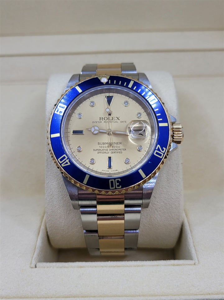 Certified Pre-Owned Stainless And 18K Yellow Gold Dail With Diamond & Sapphire Markers Submariner