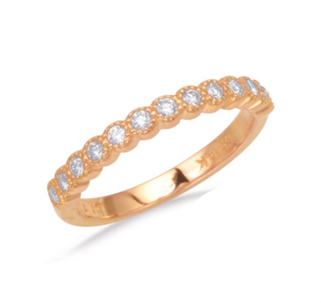 14K Rose Gold Stackable Band S Kashi Diamond Wedding Ring