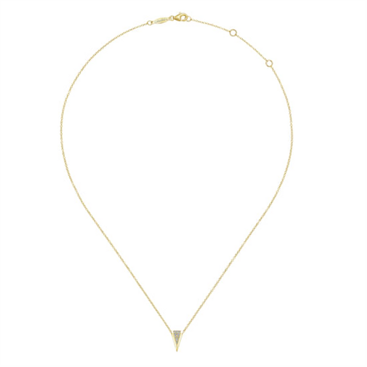 17.5" 14K Yellow Gold Spike Fashion Diamond Necklace