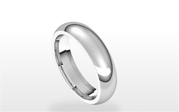 14K White Gold Plain 5mm band Wedding Ring