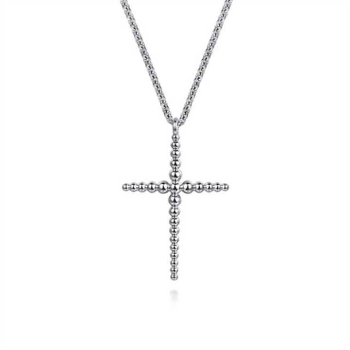 Sterling Silver Beaded Cross Necklace