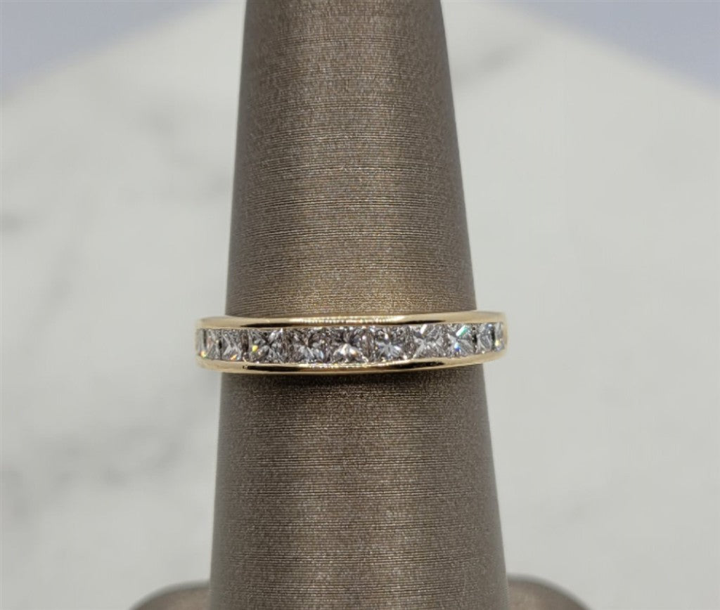 14K Yellow Gold Channel set Diamond Wedding Ring