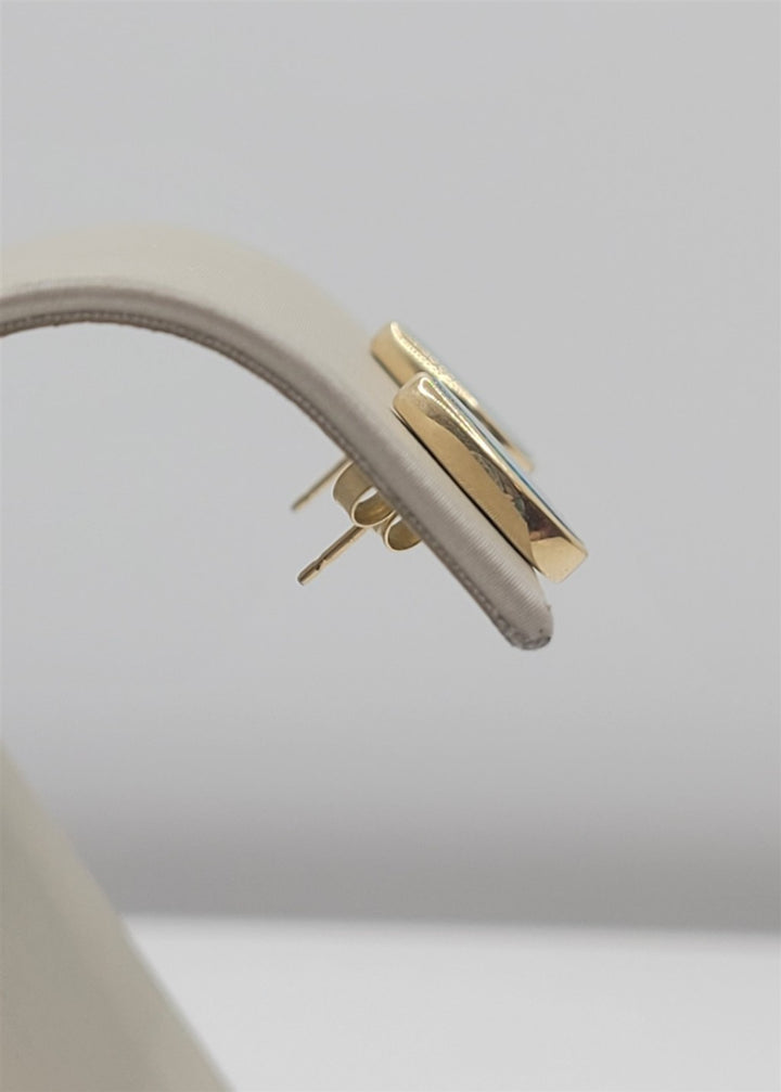 14K Yellow Gold Australian Opal Stud Earrings