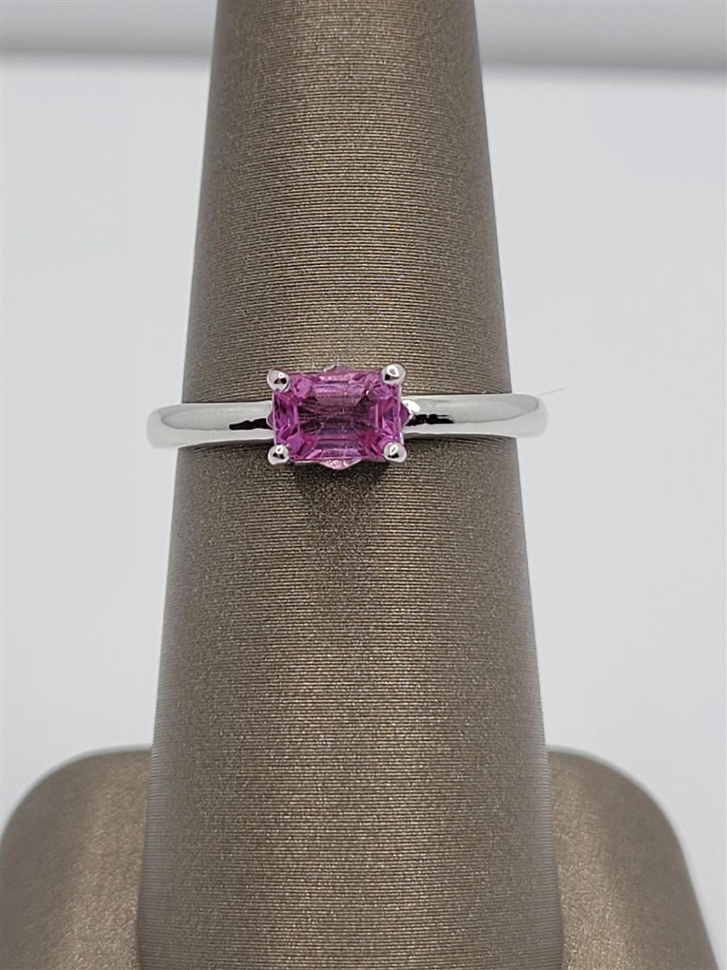 10K White Gold Fashion Pink Tourmaline Gemstone Ring