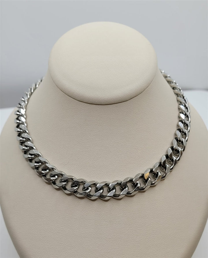 24" 10mm Stainless Steel Semi-Solid Mens Curb Chain