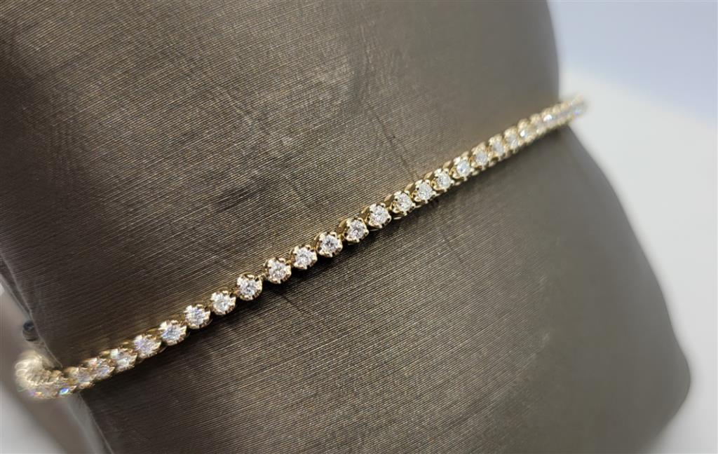 14K Yellow Gold 1.00 ctw Round cut Diamond Bracelet