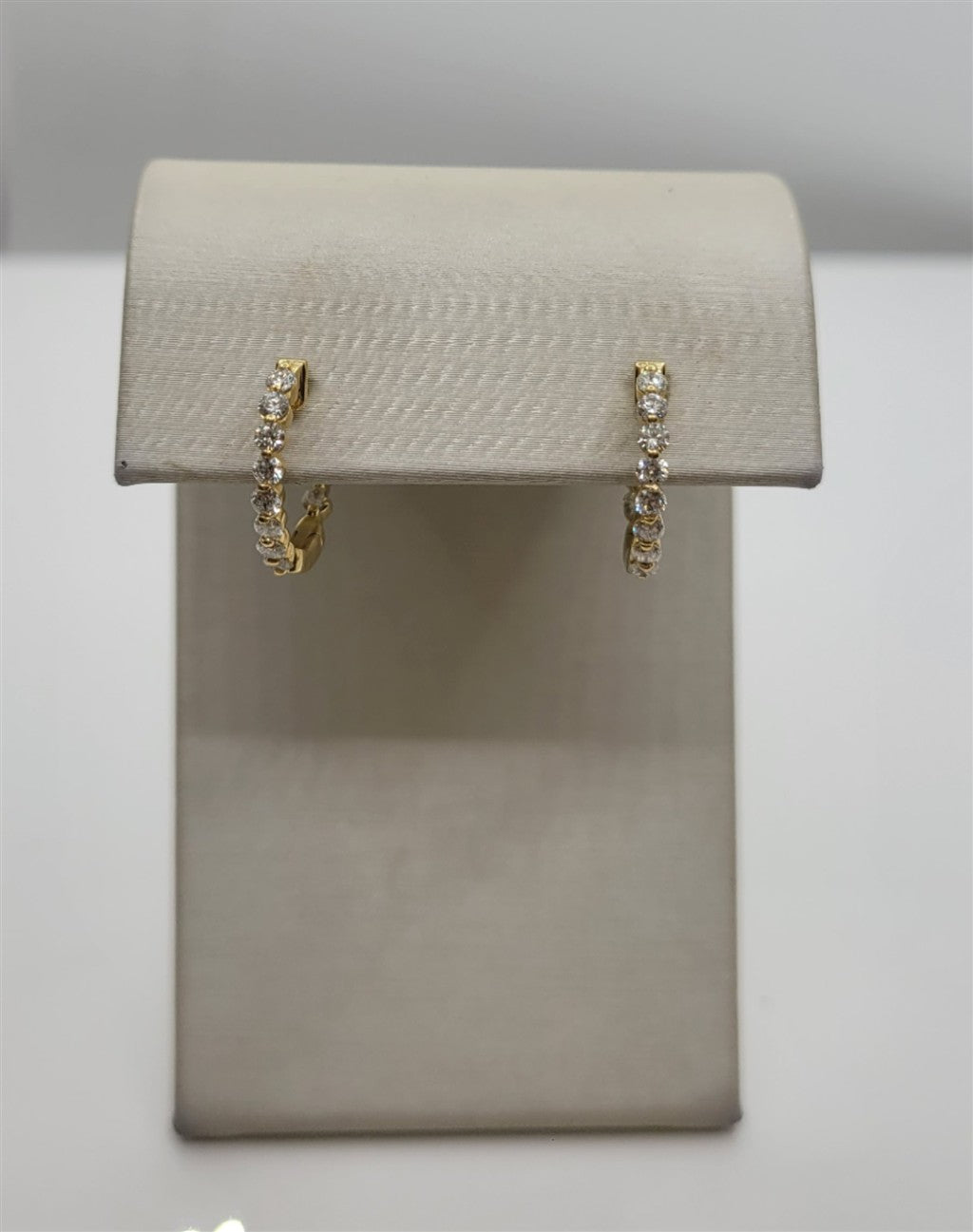 18K Yellow Gold Inside-Out Hinged Diamond Hoop Earrings