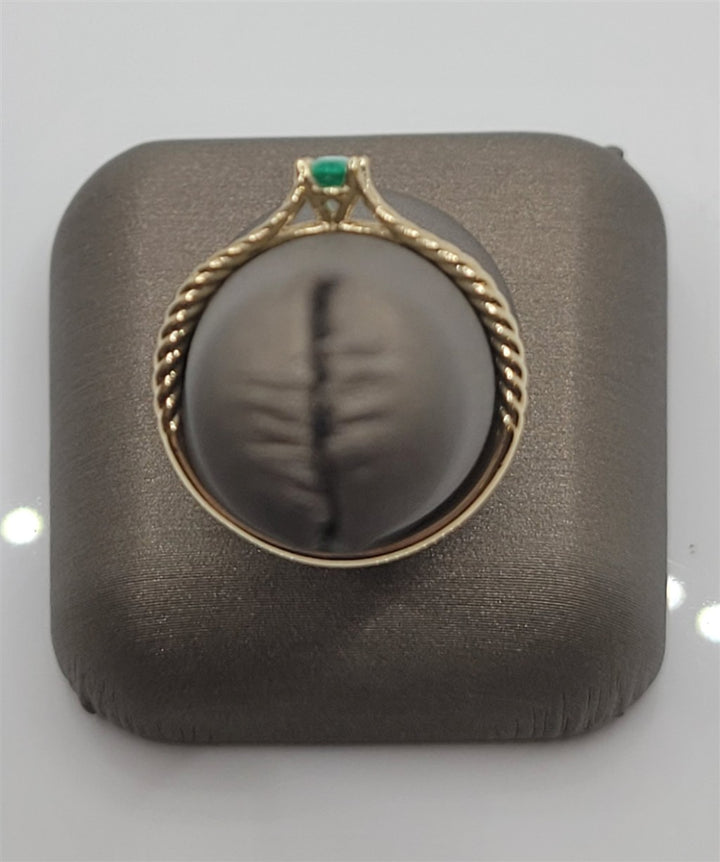 14K Yellow Gold Emerald Fashion Ring