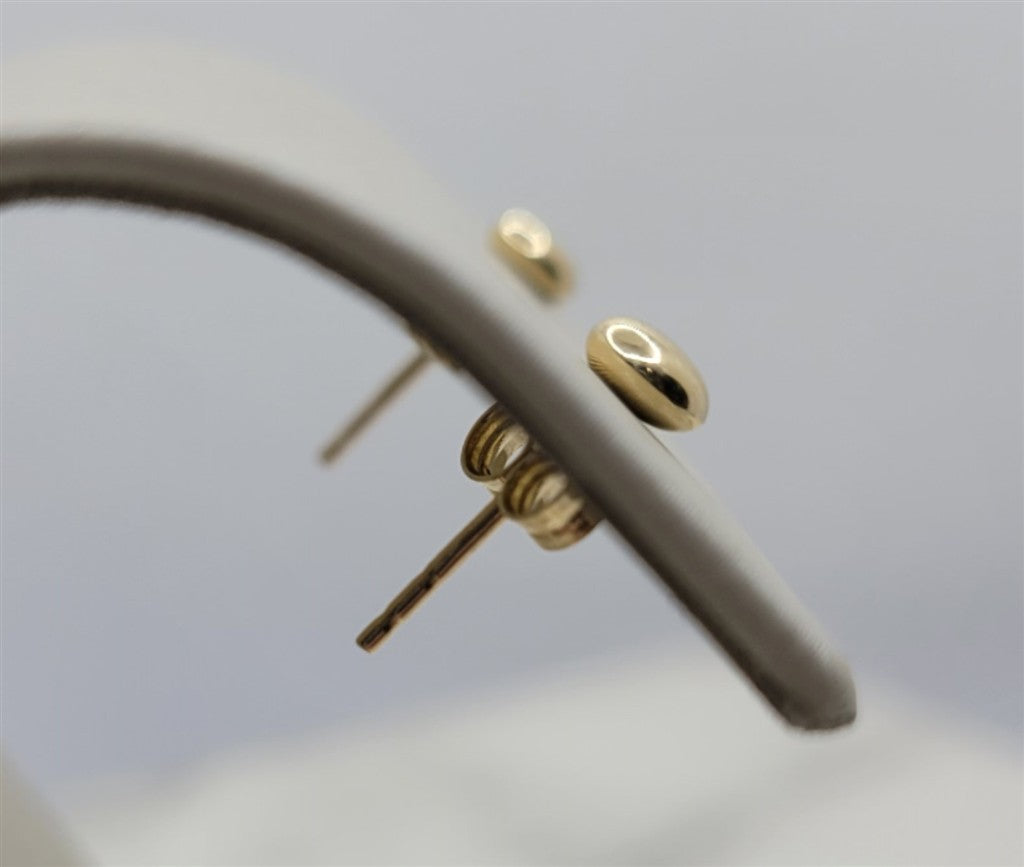 14K Yellow Gold Button Stud Earrings