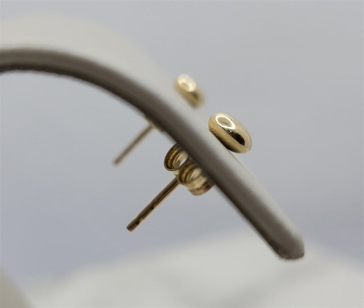 14K Yellow Gold Button Stud Earrings