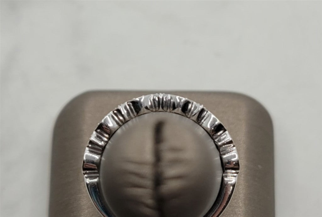 10K White Gold Stackable Diamond Wedding Ring