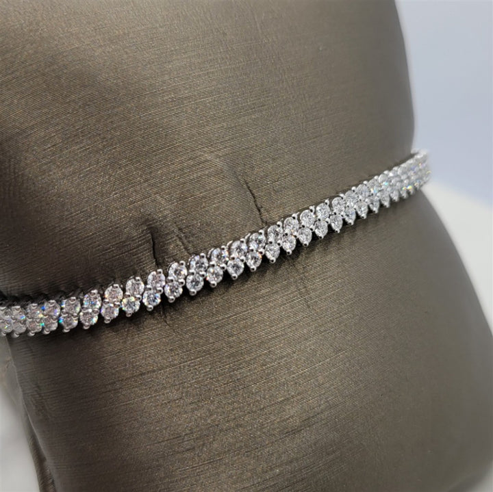 14K White Gold 4.00 ctw Round cut Diamond Bracelet