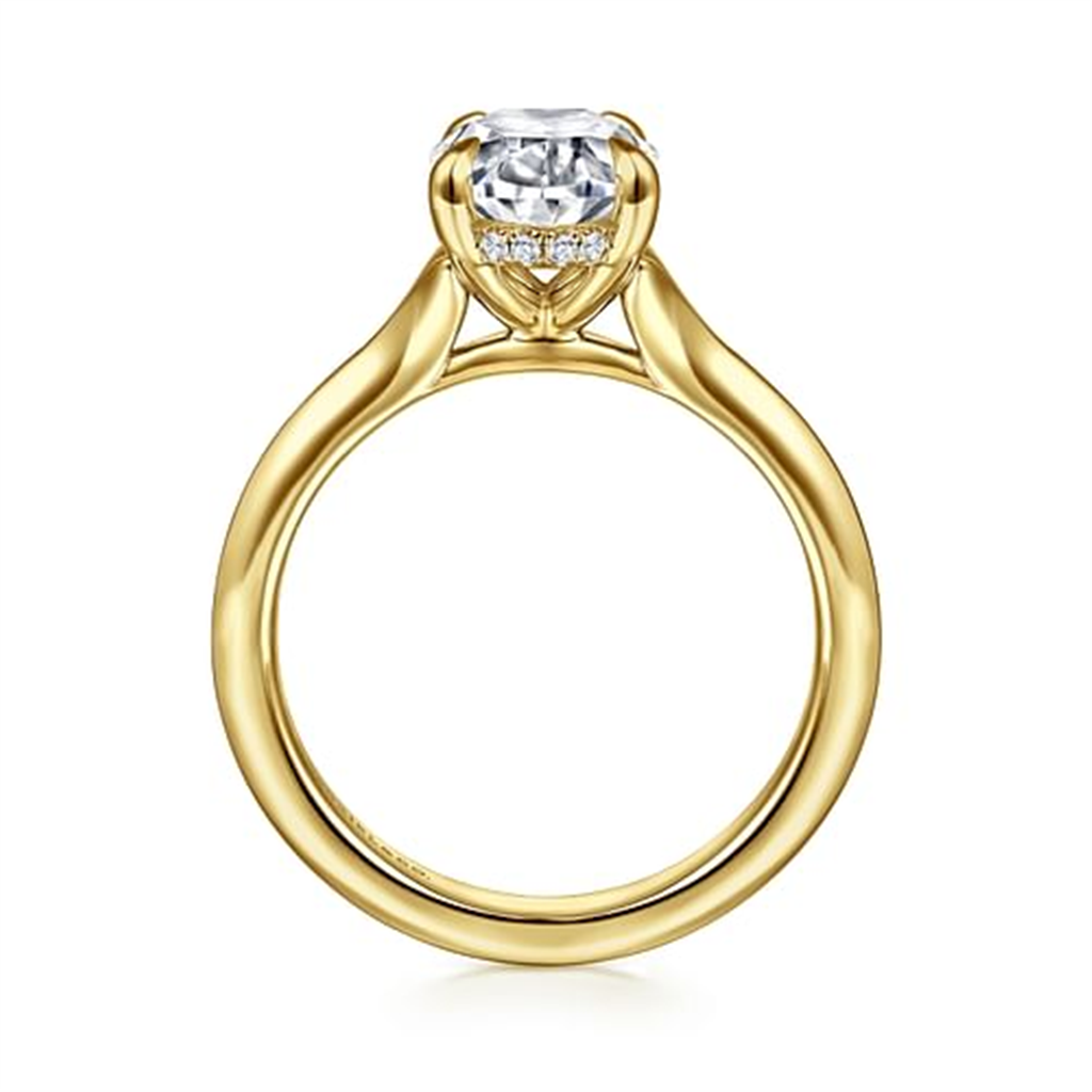 14K Yellow Gold Solitaire Gabriel & Co Diamond Engagement Ring