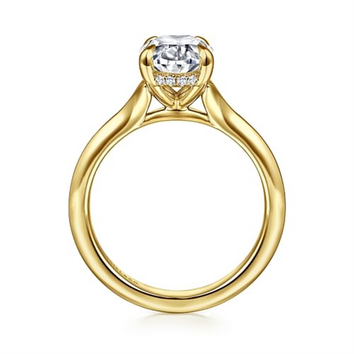 14K Yellow Gold Solitaire Gabriel & Co Diamond Engagement Ring