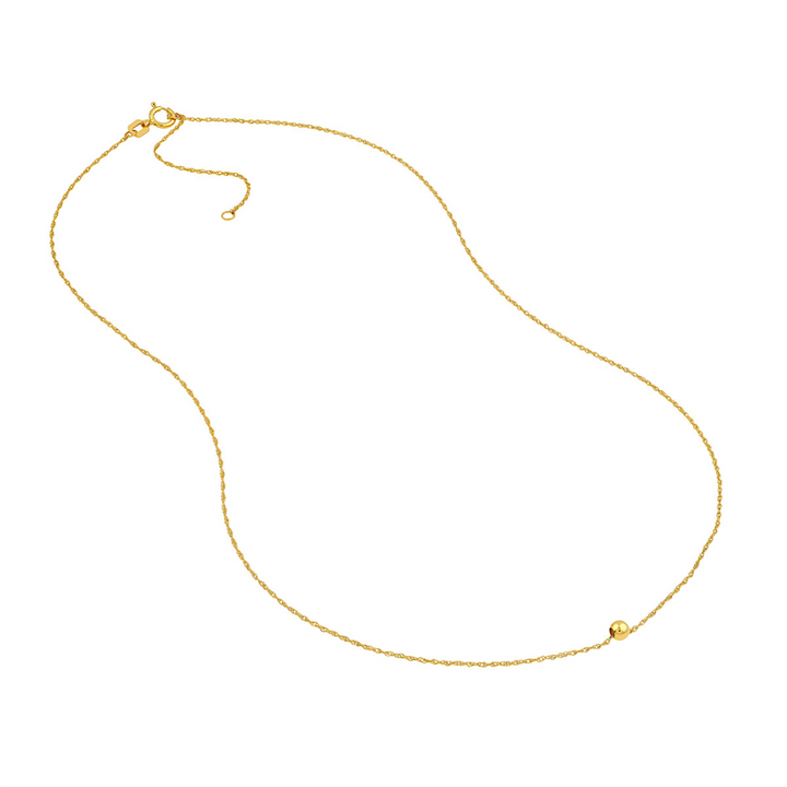 16-18" 14K Yellow Gold Round Bead Charm Necklace