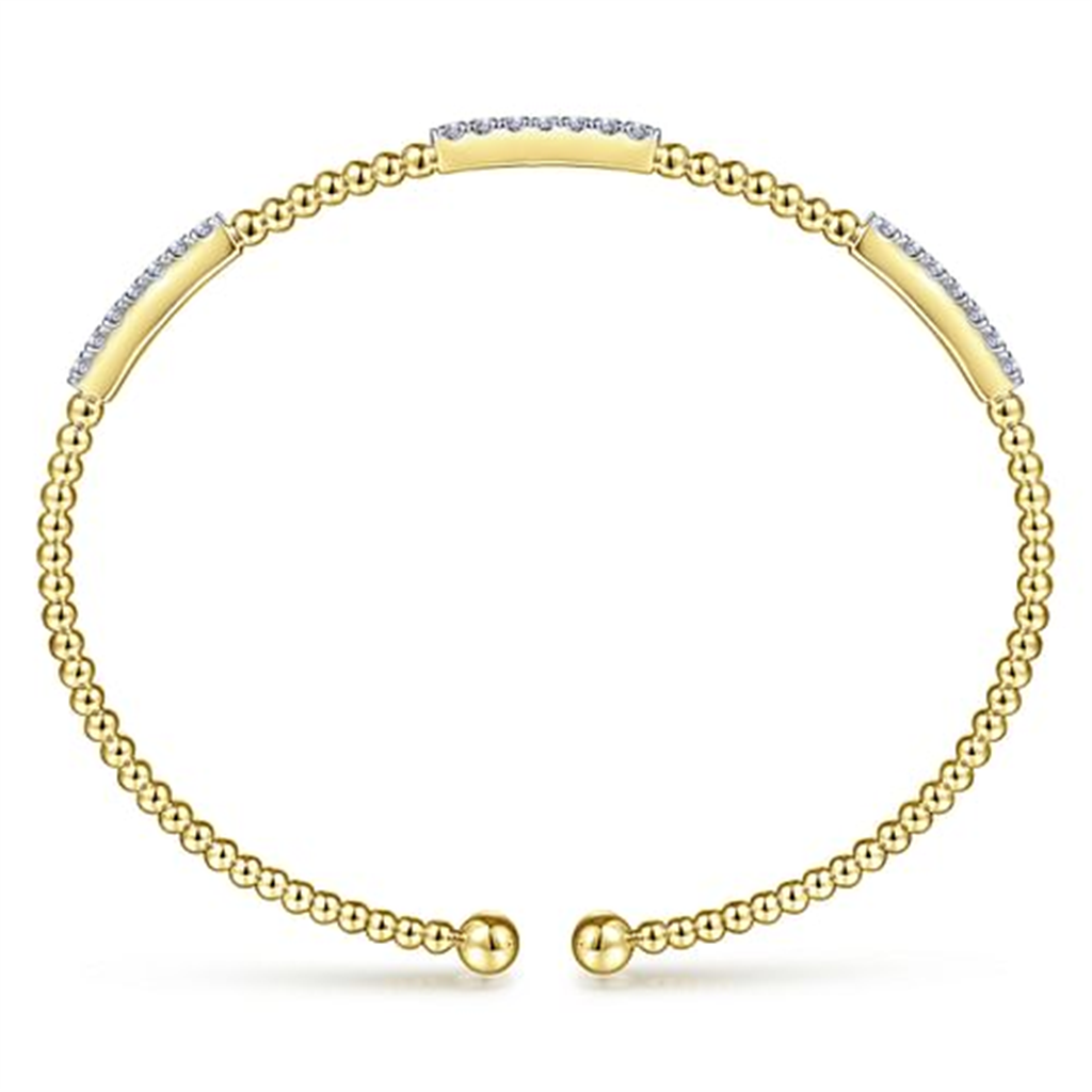 14K Yellow Gold Bujukan Diamond Stations Bangle