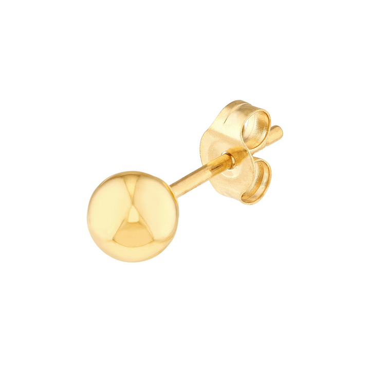 14K Yellow Gold 4mm Hollow Ball Stud Earrings