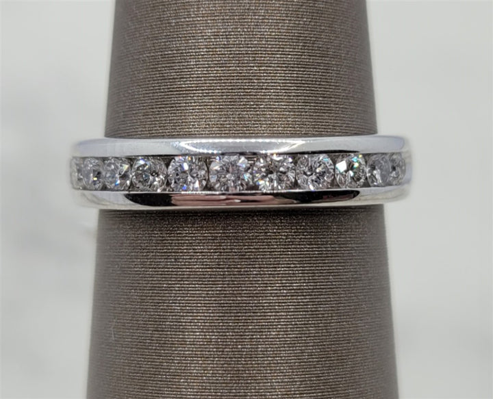 14K White Gold Channel Band Diamond Wedding Ring