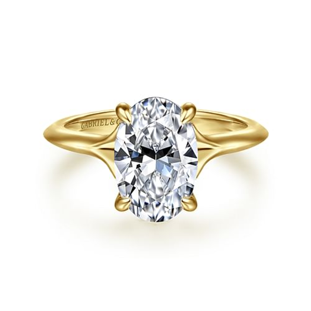 14K Yellow Gold Solitaire Gabriel & Co Diamond Engagement Ring