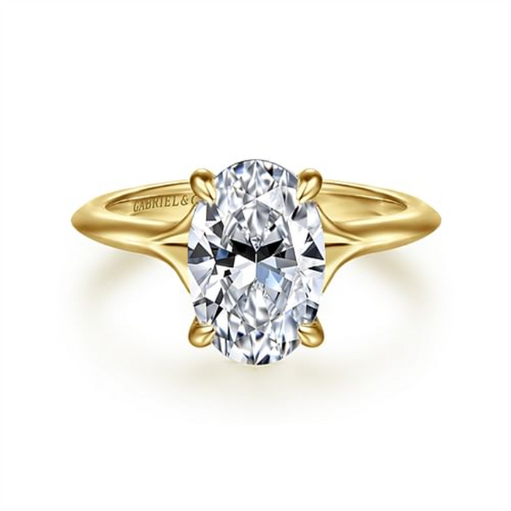 14K Yellow Gold Solitaire Gabriel & Co Diamond Engagement Ring