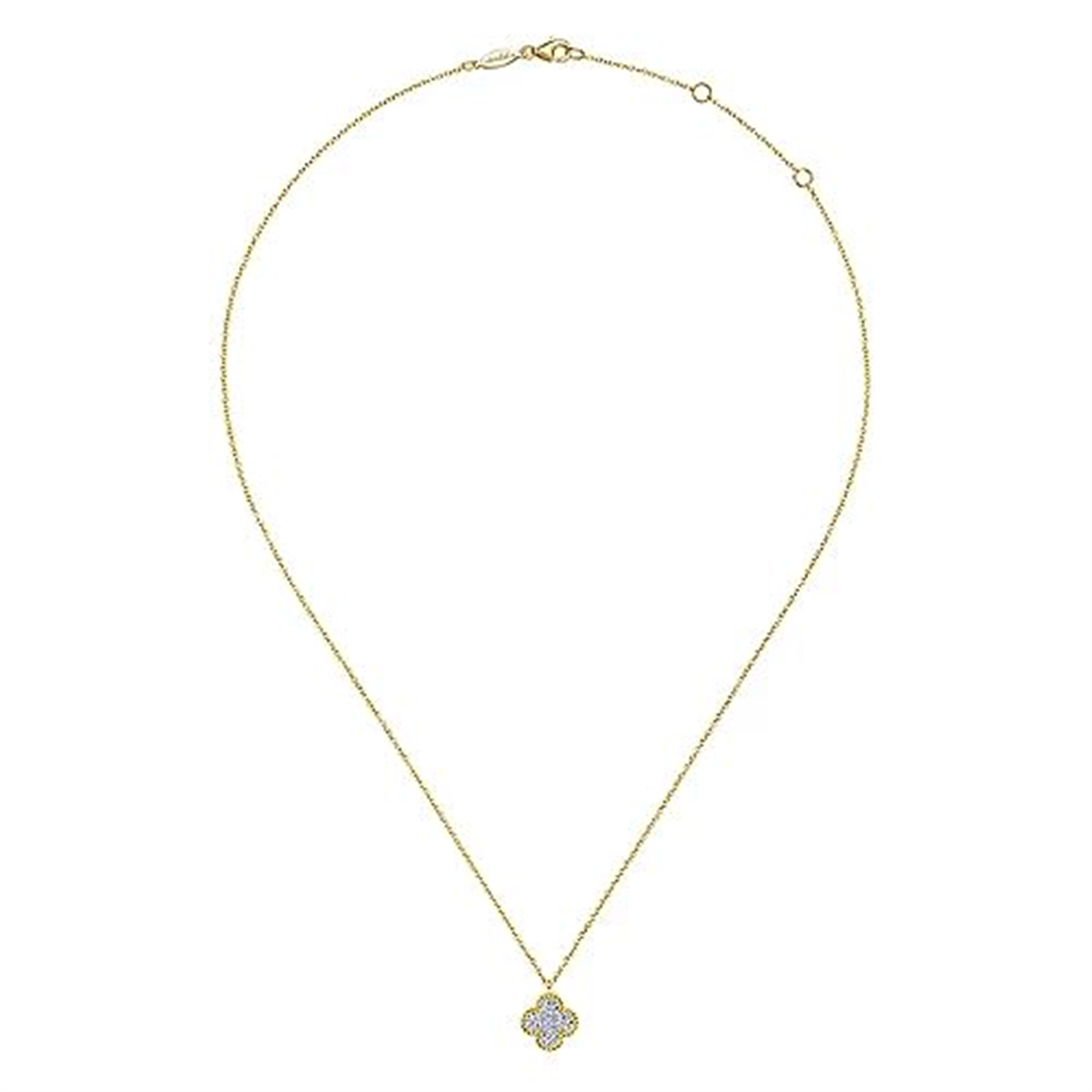 14K Yellow Gold 0.38 ctw Round cut Gabriel & Co. Diamond Necklace