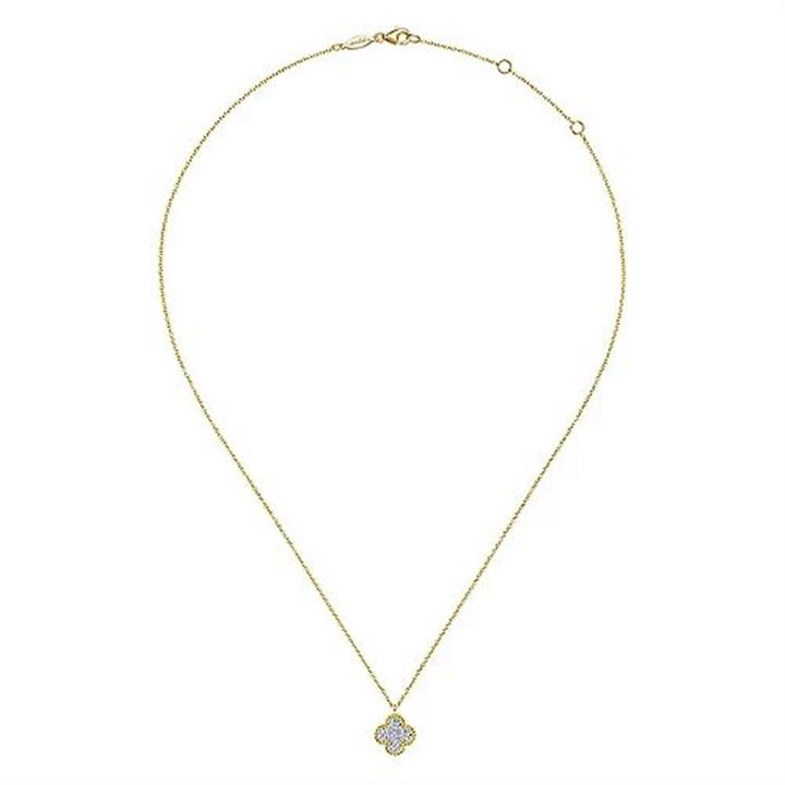 14K Yellow Gold 0.38 ctw Round cut Gabriel & Co. Diamond Necklace