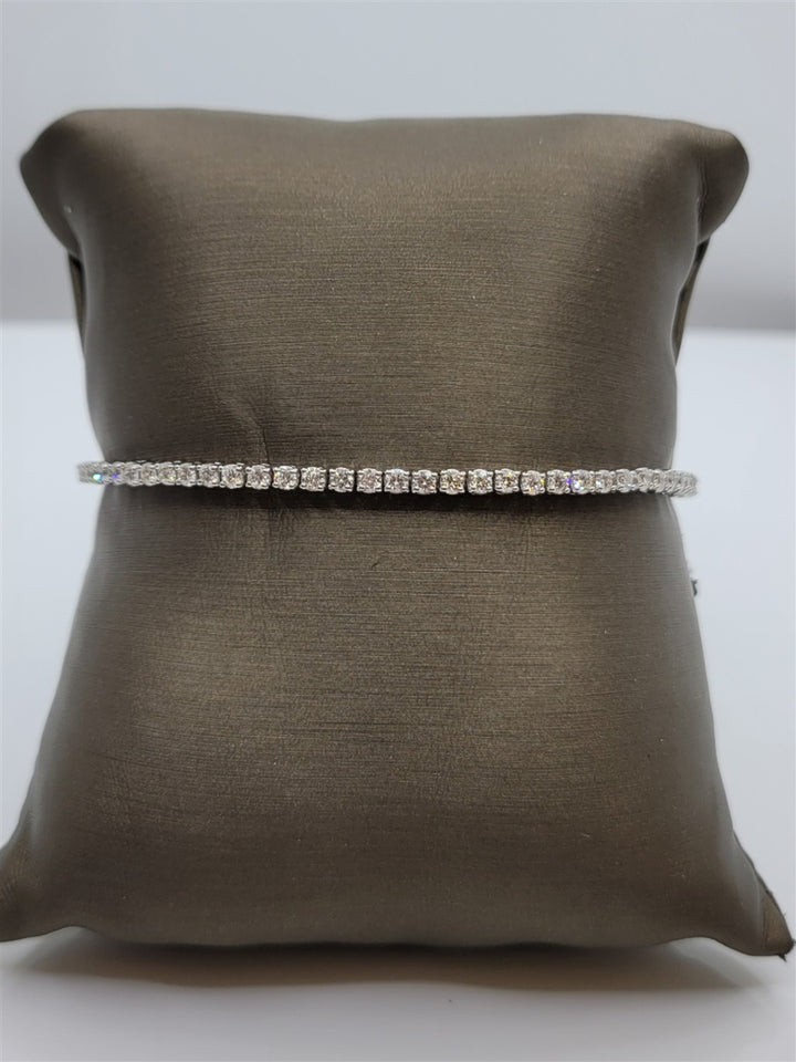 7" 14K White Gold 3 Ct Diamond Tennis Bracelet