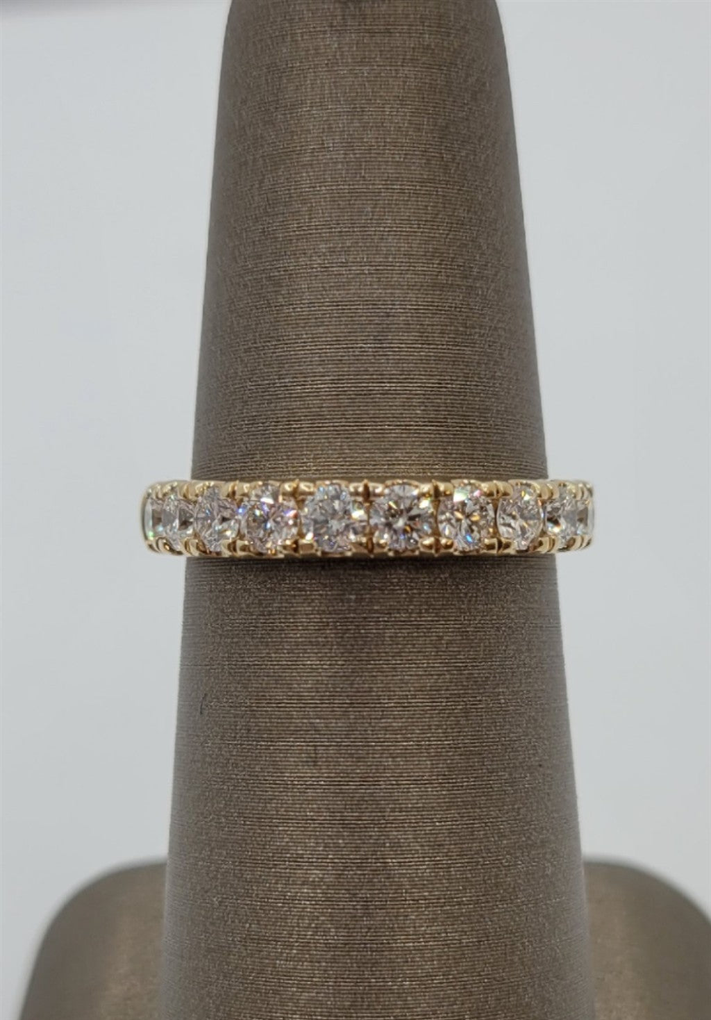 14K Yellow Gold Prong Set Natural Diamond Wedding Band