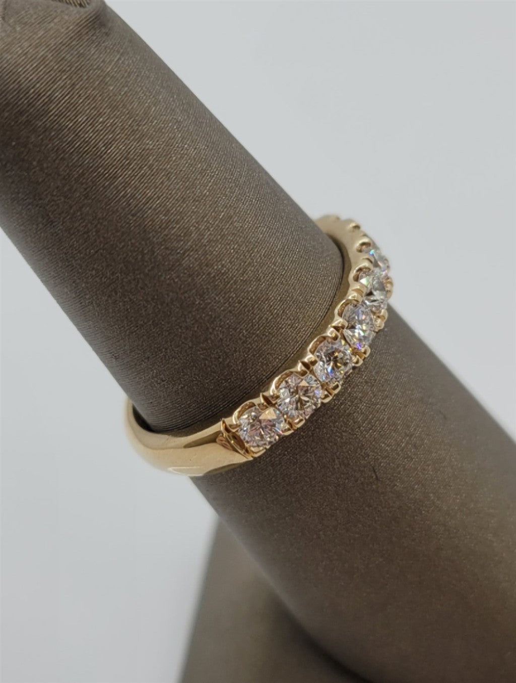 14K Yellow Gold Prong Set Natural Diamond Wedding Band