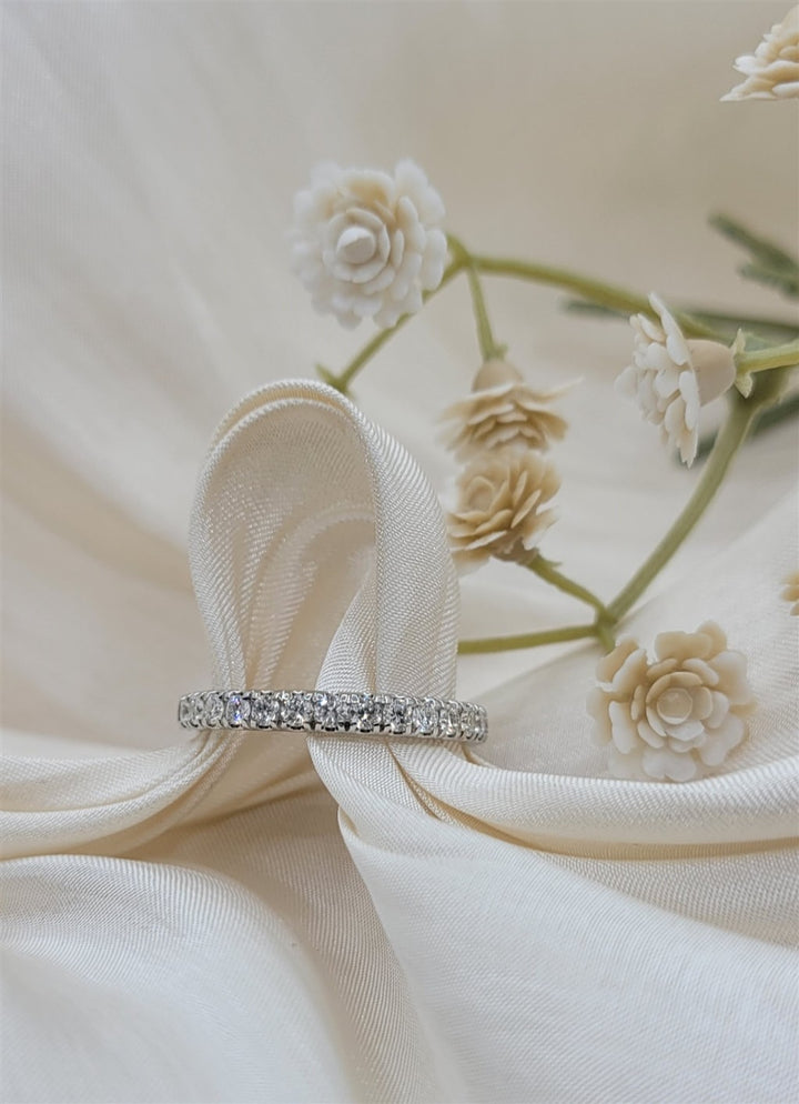 14K White Gold .50ctw Prong Set Diamond Wedding Ring