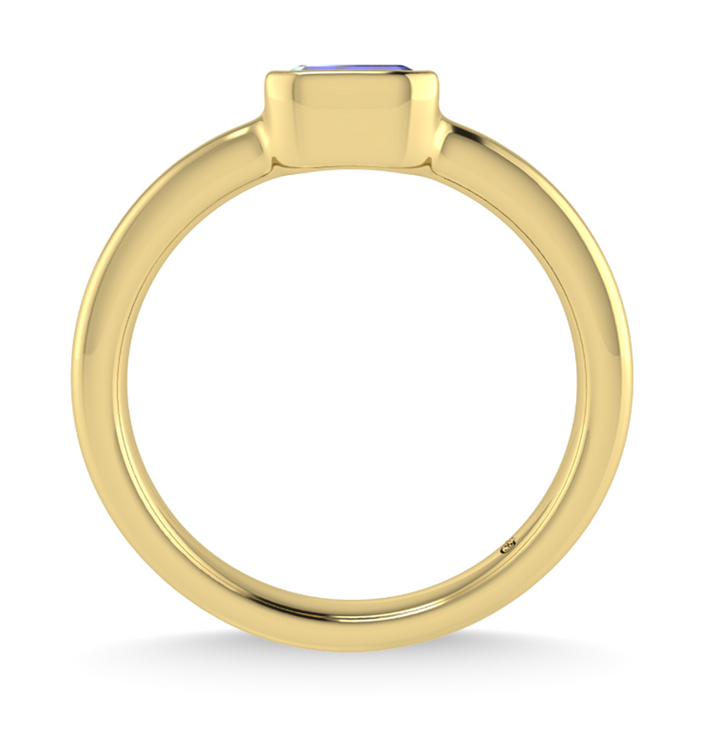 14K Yellow Gold Bezel East-West Sapphire Fashion Ring