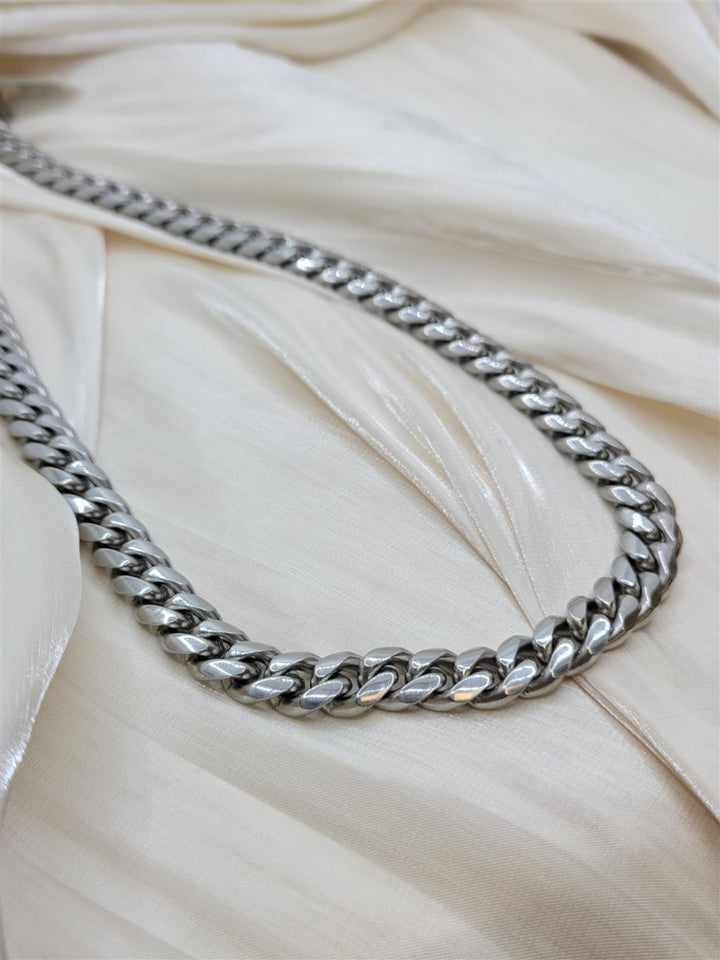 22" 10mm Stainless Steel Mens Curb Chain