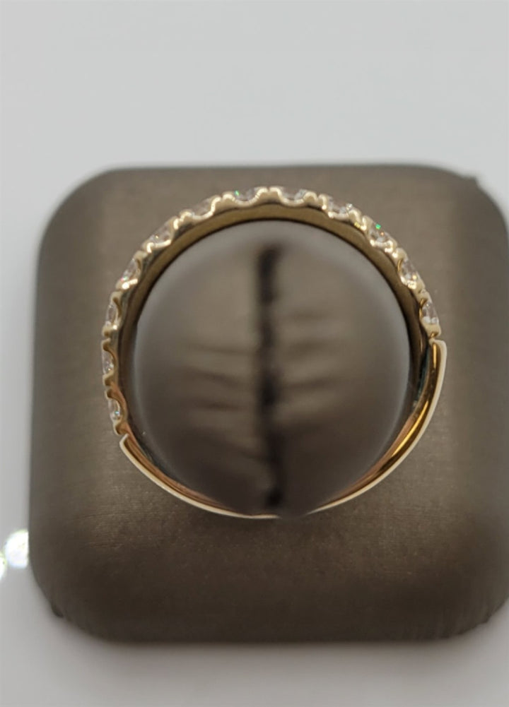 14K Yellow Gold Prong Set Natural Diamond Wedding Band