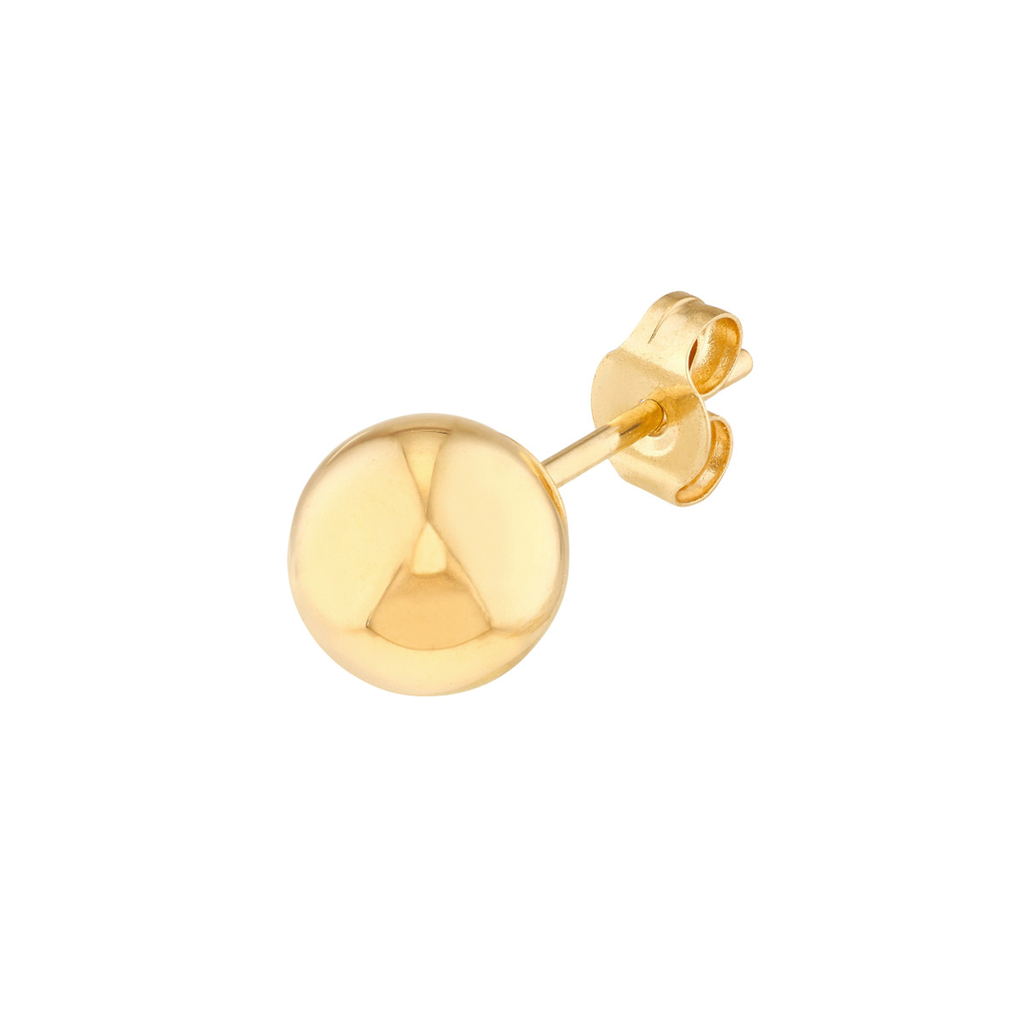 14K Yellow Gold 6mm Hollow Ball Stud Earrings