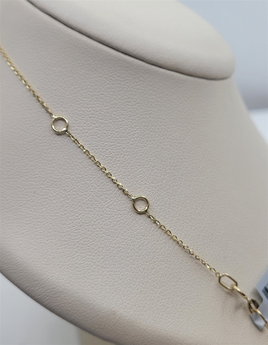 18" 14K Yellow Gold Sapphire And Diamond Dangle Station Necklace