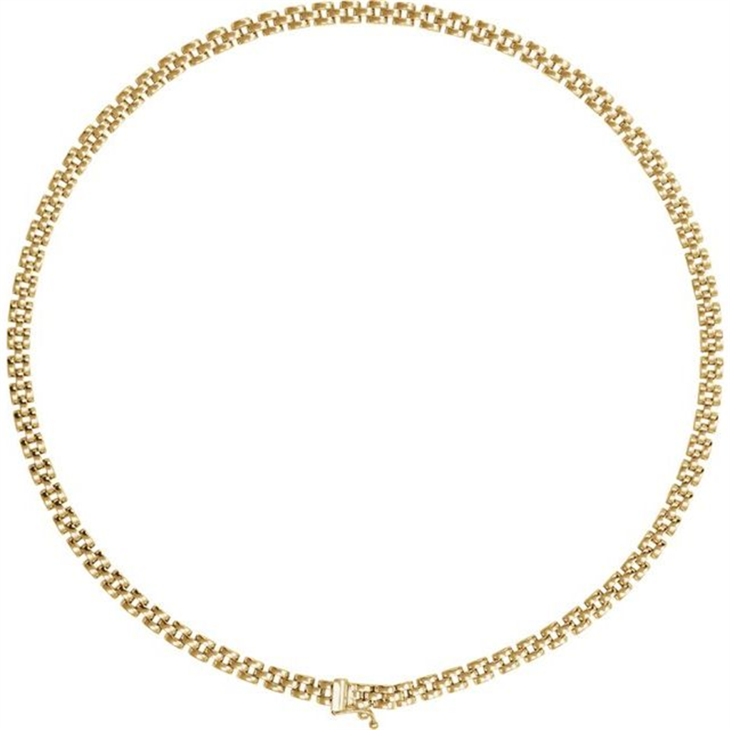 16" 14K Yellow Gold 4MM Panther Chain