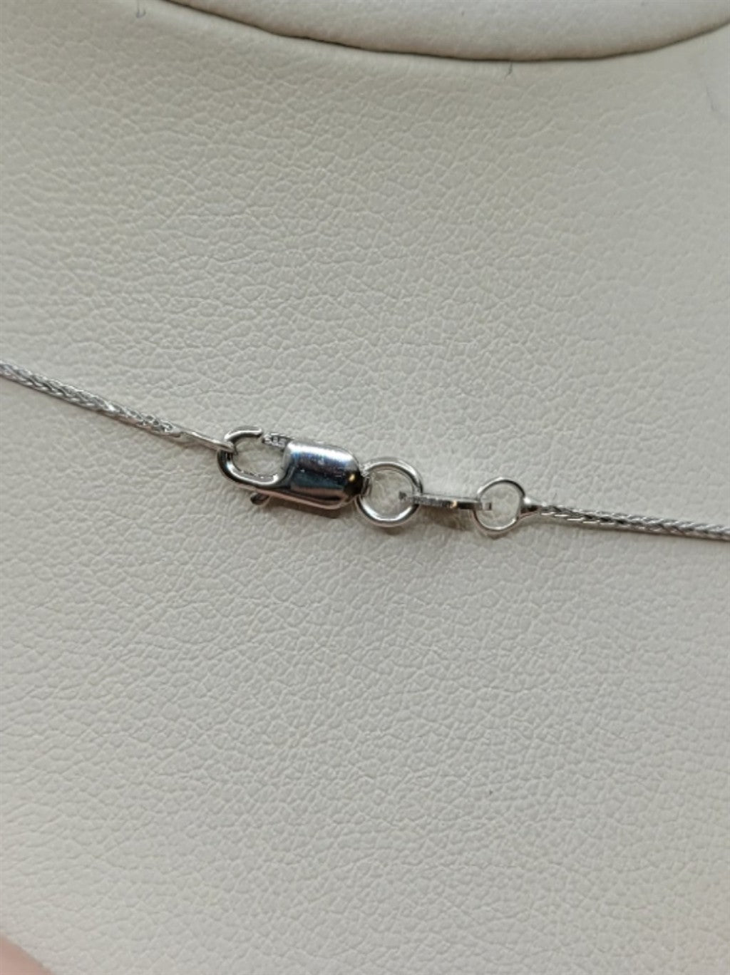 14K White Gold Diamond Cut Cross Pendant Necklace