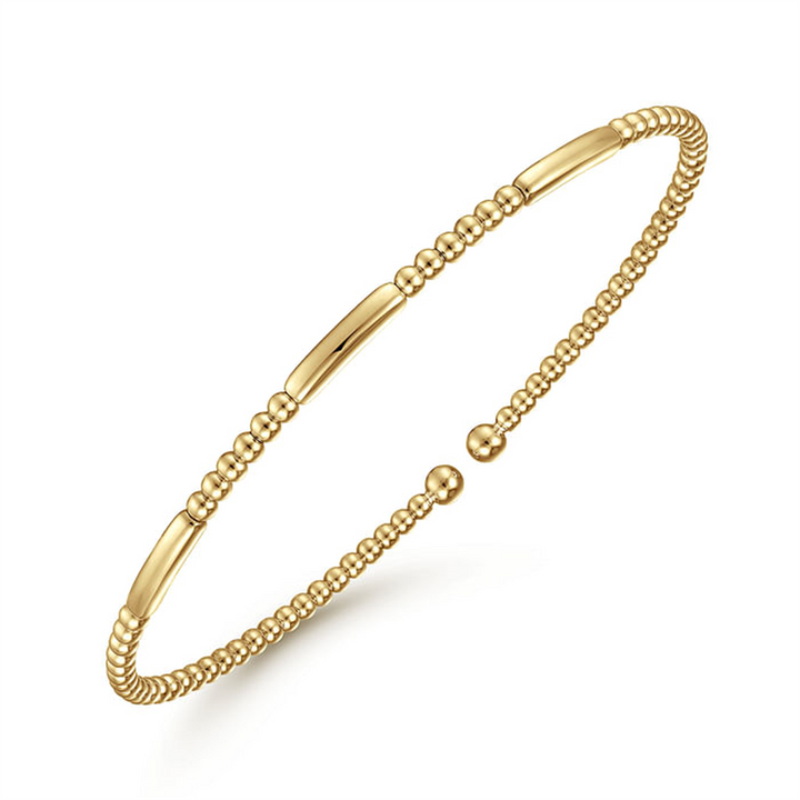 14K Yellow Gold "Gabriel & Co." Polished Bujukan Open Bangle Bracelet