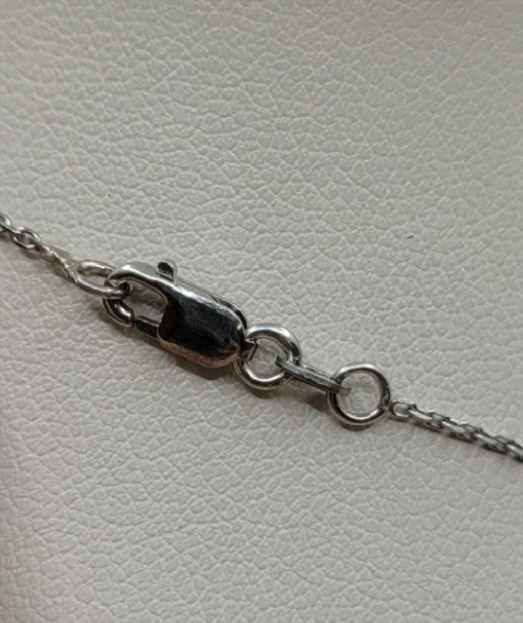 14K White Gold Single Diamond Cross Pendant Necklace