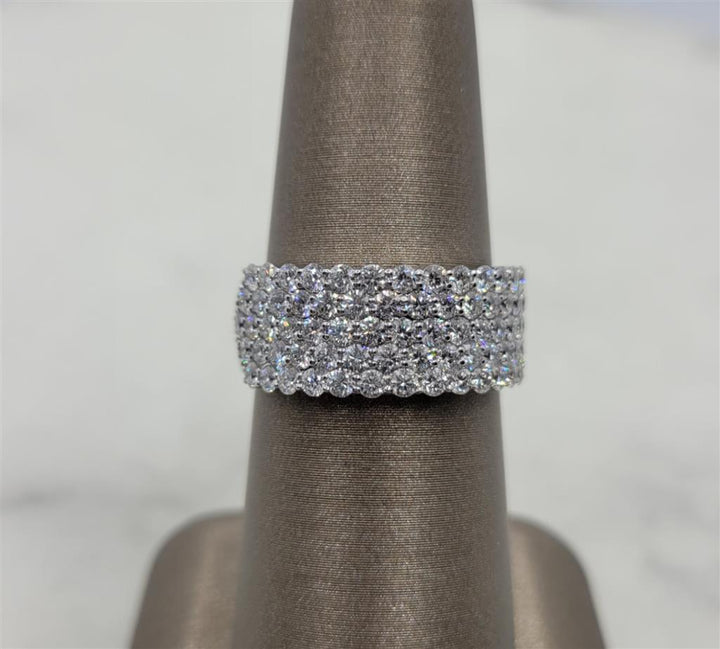 14K White Gold Wide Band Diamond Fashion Ring