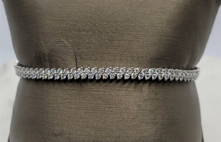 14K White Gold 4.00 ctw Round cut Diamond Bracelet