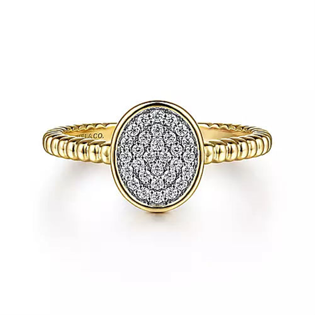 14K Yellow Gold Cluster Gabriel & Co Diamond Fashion Ring