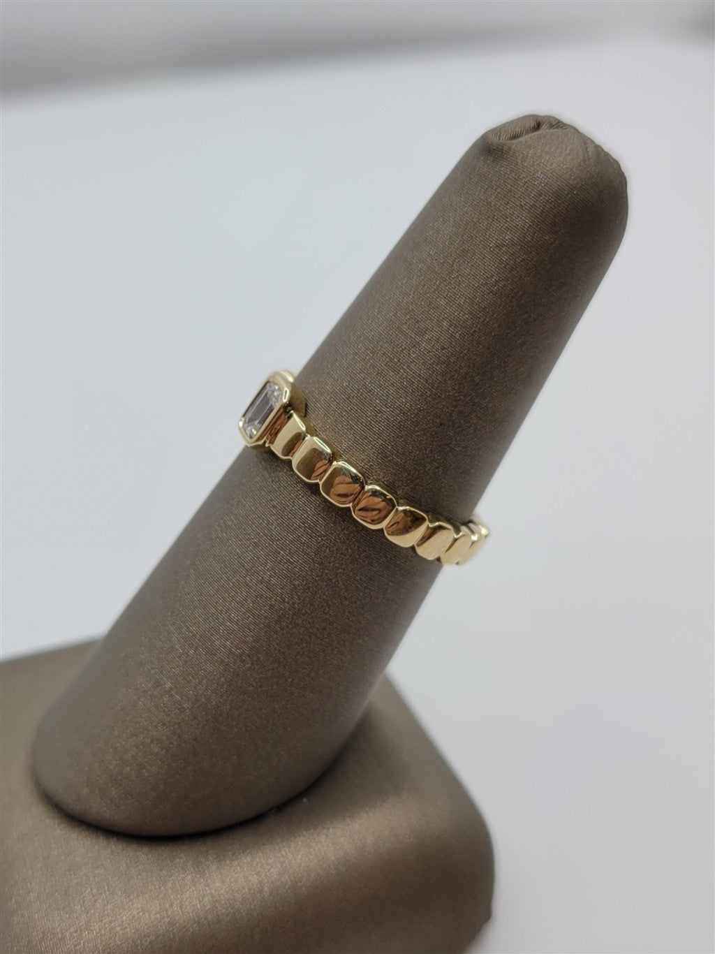14K Yellow Gold Emerald Cut Diamond Fashion Ring