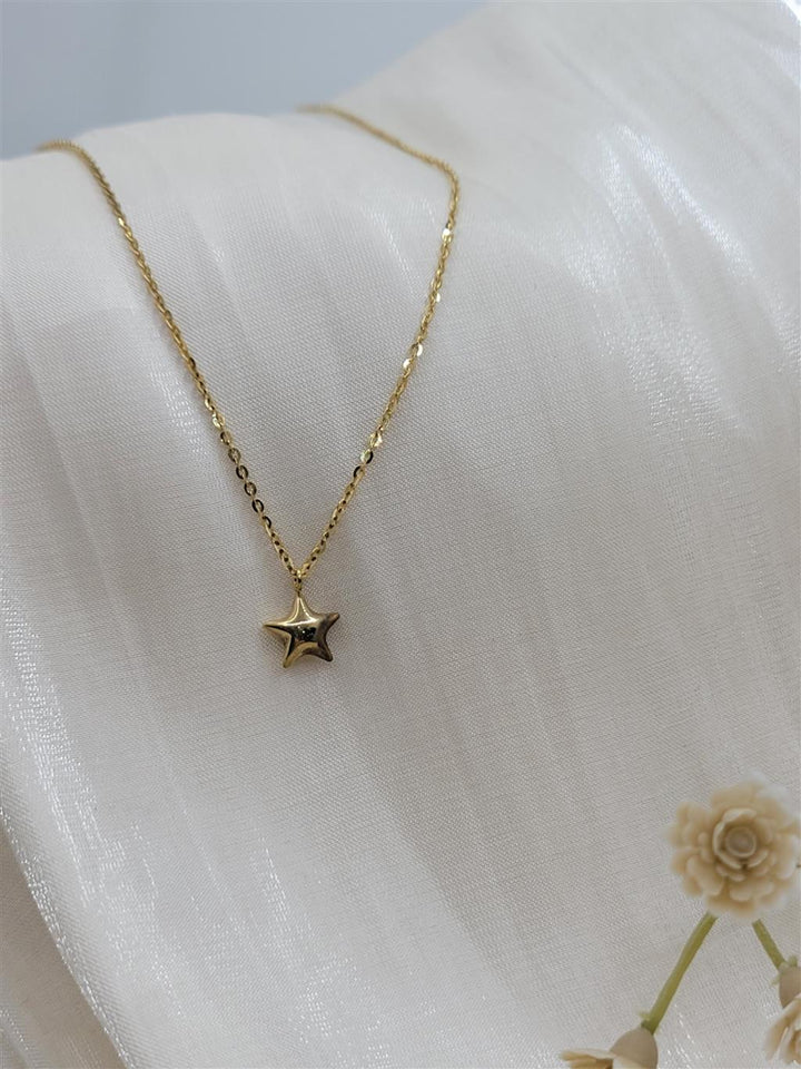 14K Yellow Gold Kids Star Necklace