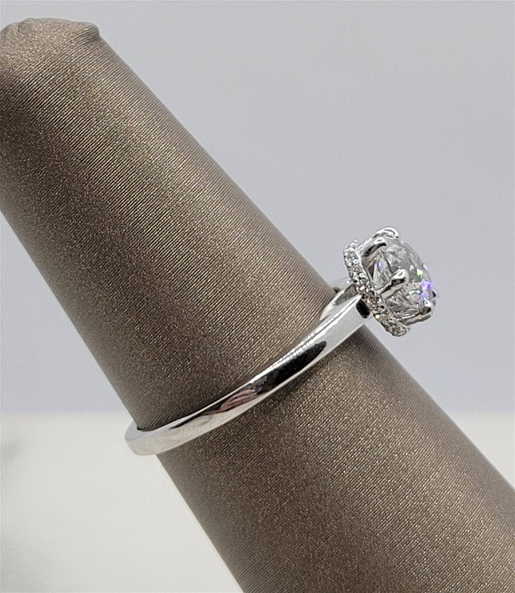 14K White Gold Halo Diamond Engagement Ring