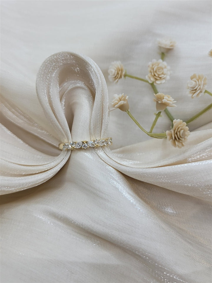 14K Yellow Gold Marquise & Round Diamond Wedding/Fashion Band
