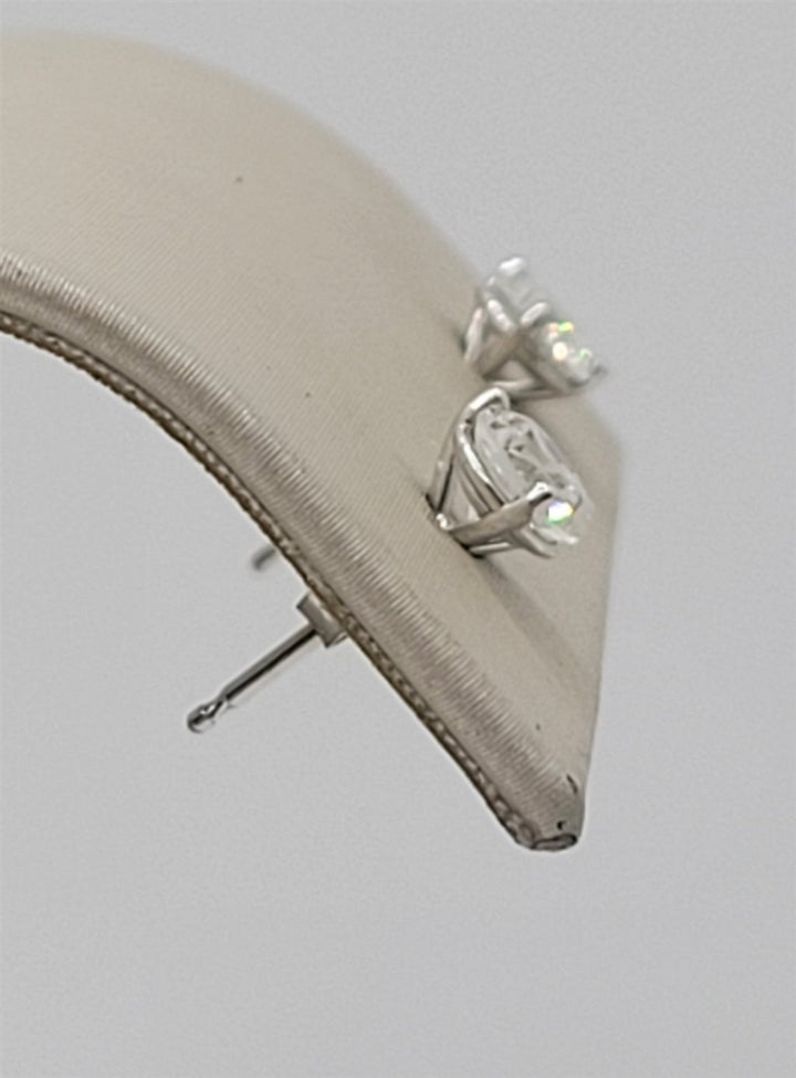 14K White Gold 3-Prong Martini Stud .88 Twt Diamond Stud Earrings